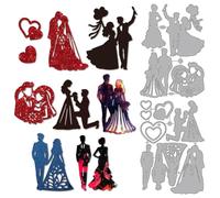 MayjoyDIY Matriz de corte para parejas de boda, plantilla de corte de metal, novia y novio románticos para scrapbooking papel artesanal tarjeta de cumpleaños regalo decoración
