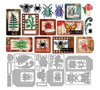 MAYJOYDIY Preparación de insectos de metal troqueles de abeja araña escarabajo troquelado mariposa plantilla de estampado deslizante de acero al carbono plantillas para diseño de tarjetas, álbum de