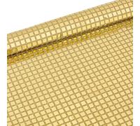 MAYJOYDIY Tela con holograma de tul cuadrado dorado, 1 × 1,3 m, espejo de disco de lámina metálica, rejilla de malla, fondo decorativo para escenarios, disfraces, fiestas, costura, manualidades