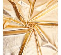 MAYJOYDIY Tela de elastano con holograma dorado de 1 m x 1,5 m, mezcla de poliéster elástico, lámina metálica brillante para disfraces, ropa de baile y decoración de fiestas