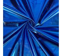 MAYJOYDIY Tela de spandex con holograma azul brillante, 1 m × 150 cm, poliéster y spandex, tejido elástico para manualidades, costura, disfraces, actuaciones escénicas, ropa, decoración de fiestas
