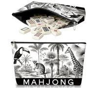 MAYJOYDIY Tropical Jungle Mahjong - Bolsa de almacenamiento, diseño en | Bolsa organizadora de viaje portátil con cremallera, bolsa vacía de piedras de Mahjong, 33 x 20 cm, para cosméticos en casa