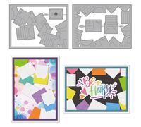 MAYJOYDIY Troqueles de Corte de Metal con Marco de Sobre Troqueles Creativos de Corte de Sobre Plantillas Fondo de Carta de Amor Plantillas de Troquelado en Relieve para Manualidades de Papel DIY