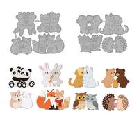 MAYJOYDIY Troqueles de Corte de Metal de Animales que se Abrazan Panda Perro Conejo Troqueles de Corte Plantillas Oso Zorro Hámster Troqueles de Plantilla de Grabado en Relieve para Álbumes de