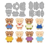 MayjoyDIY - Troqueles de corte de metal "Oso para vestir", plantillas para oso de peluche, falda y mono, plantillas de gofrado para ocio creativo, tarjetas de scrapbooking y decoración de álbumes