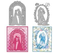 MAYJOYDIY Troqueles de corte de metal para bodas, parejas, románticos, novios, novias, invitaciones de boda, cartas, plantillas de acero al carbono para hacer tarjetas, álbumes de recortes, manuales
