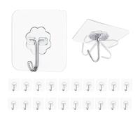 Maykafay Ganchos Adhesivos Para Pared, 20 Piezas Colgador Adhesivo de 10 Kg (Máx.), Colgadores Adhesivos Resistentes Transparentes Para Cocina, Colgar, Pared, Puerta, Colgador Toalla Baño Adhesivo