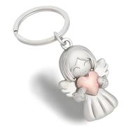 Maykafay Llavero Amigo Hijo Hija Regalos Mujeres Hombres, Llavero Ángel Guardián, Regalo Graduación del Dia del Maestro Regalo de acción de Gracias, Rosa