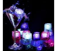 Maylai Cubos de hielo impermeables iluminados para bebidas que cambian de color, intermitentes que brillan en la oscuridad, para bar, club, beber, fiesta, vino, boda, natación, piscina, decoración 24