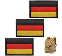 Maylatte 3 parches de bandera de Alemania, insignia bordada de con bandera alemana, parche táctico moral para mochila, chaleco, equipo militar, accesorios de ropa