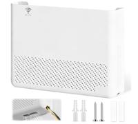 Maylatte Caja de almacenamiento para router, organizador de cables con orificios de ventilación, montaje en pared y soporte de mesa, caja de gestión de cables para router, decodificador, regleta de