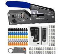 MAYLINE - Herramienta de red para serrar RJ45 / RJ11 / RJ12 / CAT5 / CAT6 / Cat5e / 6P / 4P / 8P / herramienta de reparación de comprobador de pinza para cable coaxial profesional (gris)