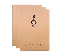 Maylovely Cuadernos de composición de partituras en blanco, 72 páginas por cuaderno, 10.1 x 7.2 pulgadas, cubierta de papel kraft, resistente a la tinta (3 paquetes)