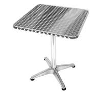 MAYMA Mesa de bar plegable cuadrada Ø60 cm, mesa de comedor de aluminio, regulable en altura 70/110 cm, mesa de cocina, mesa de comedor de pie, mesa de bar alto para 2-4 personas