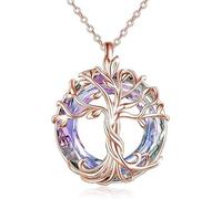 MayMax Collar con Colgante de Arbol de la Vida para Mujer, Medallon Circular con Ramas Detalladas y Cadena Ajustable, Joya Simbolica de Estilo Atemporal para Uso Diario y Eventos