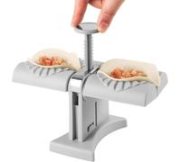 MayMax Molde para hacer Empanadillas y Dumplings, Prensa Manual Doble para Sellar y dar Forma a Gyozas, Raviolis y Masa Rellena, Utensilio de Cocina Facil de Usar