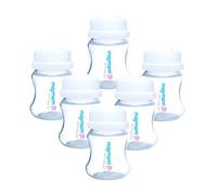 Maymom Botella de almacenamiento de leche de boca ancha con disco de sellado SureSeal; compatible con bombas Spectra/Avent/Ameda MYA/Bellababy. Puede reemplazar botellas Spectra S1 S2, 6 unidades (140