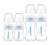 Maymom botellas de leche de boca ancha con tapa domo y disco SureSeal, compatibles con Spectra S1 y S2 y con tetinas Lansinoh (4.7 oz y 9 oz)