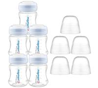 Maymom botellas de recolección y almacenamiento de boca ancha con tapa domo y disco SureSeal, compatibles con Spectra S1 y S2, 4.7 oz/140 ml, 5 unidades