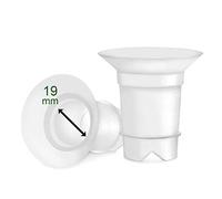Maymom insertos de brida largos de 19 mm compatibles con bridas de 24-25 mm de Medela PersonalFit, Spectra, Freemie, Willow y Momcozy S9 / S10 / S12; paquete de 2