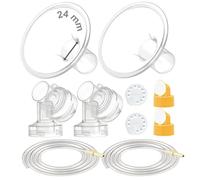 Maymom kit compatible con Medela Pump in Style Advanced; 2 embudos de dos piezas 24 mm, 2 válvulas, 4 membranas y 2 tubos; repuestos compatibles no originales