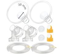 Maymom kit compatible con Medela Pump in Style Advanced; 2 embudos de dos piezas 30 mm, 2 válvulas, 4 membranas y 2 tubos; repuestos compatibles no originales