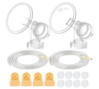 Maymom Kit de bomba de pecho para Medela Pump en estilo Advanced Breast Pumps; 2 protectores de pecho (una pieza, mm), 4 válvulas, 6 membranas, 2X-Small, 15 mm