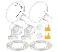 Maymom kit de extractor compatible con Medela Pump in Style Advanced incluye 2 embudos de dos piezas 27 mm 2 válvulas 4 membranas y 2 tubos de repuesto; accesorio compatible no original