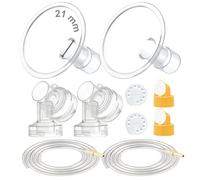 Maymom kit de extractor compatible con Medela Pump in Style Advanced incluye 2 embudos de dos piezas 21 mm 2 válvulas 4 membranas y 2 tubos de repuesto; accesorio compatible no original