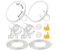 Maymom MyFit - Piezas de bomba compatibles con el extractor de leche Medela PersonalFit Medela, bomba en estilo avanzado, Lactina, Symphony, Incl Brida estándar para extractor de leche (24 mm), tubo