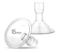 Maymom Myfit - Protectores de 15 mm, compatibles con extractor de leche Medela, ajuste personal, estilo libre, armonía, maxi, conector flexible Freestyle, conectar a conector ancho/estrecho, 2 unidades