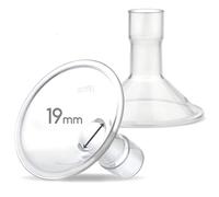 Maymom MyFit - Protectores de 19 mm pequeños; compatible con extractor de leche Medela PersonalFit, Freestyle, Harmony, Maxi, conector flexible Freestyle; conecta Maymom un conector ancho/estrecho