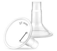 Maymom Myfit - Protectores de 27 mm compatibles con extractor de leche Medela - Personalfit, Freestyle, Harmony, Maxi; conecta a conector Widemouth/estrecho, conector flexible Personalfit/Freestyle; 2
