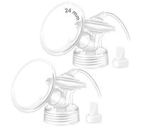 Maymom Piezas de bomba compatibles con extractor de leche Lansinoh, brida, conector de boca ancha, válvula, tubo y protector de reflujo, no accesorios originales Lansinoh. (brida de 24 mm)