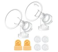 Maymom protectores de pecho de una pieza con válvulas y membranas; incluye 2 protectores; compatibles con piezas Medela Pump in Style, Lactina, Symphony y Swing; protectores estándar de 24 mm