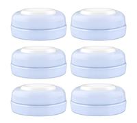 Maymom tapas roscadas tipo travel con disco escribible, compatibles con botellas Avent y Maymom de boca ancha; reemplazo de anillo y disco Avent Natural, 6 uds, azul