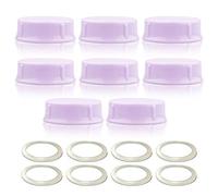 Maymom tapas sólidas con anillo de sellado para biberones estándar compatibles con Medela Ameda Nuk pequeño Playtex y Gerber; 8 piezas morado; accesorio compatible no original