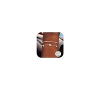 Maynor Pulsera para mujer de plata 925 de oro con colgante de corazón, pulsera ajustable, apilable, para niñas, hecha a mano, regalo, Circonita cúbica