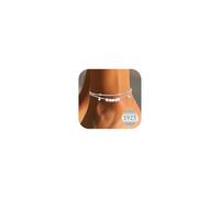 Maynor Tobillera para mujer de plata 925 de oro con colgante de corazón, cadena ajustable apilable para niñas, hecha a mano, joya de verano para la playa, regalo, Sin gemas