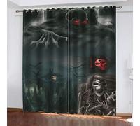 MAYNUO Cortinas Blackout Grommet 2 Paneles 3D Arte Calavera Cortinas Opacas Cortinas Termicas Aislantes Frio Y Calor 280x260 Cm para Salon Dormitorio Habitacion, Térmico Aislamiento, Ojales