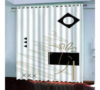 MAYNUO Cortinas Blackout Grommet 2 Paneles 3D Líneas Negras Y Rosas Cortina Opacas Termicas Aislantes Frio Y Calor 234x230 Cm para Salon Dormitorio Habitacion, Térmico Aislamiento, Ojales