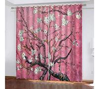 MAYNUO Cortinas Infantiles Niña 3D Arte Rosa Floral Opacas 2 Piezas Termicas Aislantes Frio Y Calor Cortina 140x160 Cm Baratas, Salon, Habitacion Juvenil, con Ojales