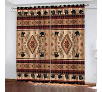 MAYNUO Cortinas Infantiles Niña 3D Estampado De Animales Negros: Osos Opacas 2 Piezas Termicas Aislantes Frio Y Calor Cortina 140x160 Cm Baratas, Salon, Habitacion Juvenil, con Ojales
