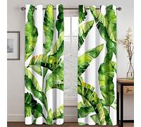 MAYNUO Cortinas Infantiles Niña 3D Plantas Tropicales Cortinas Opacas 2 Piezas Cortinas Termicas Aislantes Frio Y Calor Cortina 140x160 Cm Cortinas Baratas, Salon, Habitacion Juvenil, con Ojales