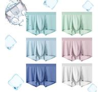 MAYNUO Ropa Interior Ultrafina de Seda de Hielo para Hombre,Calzoncillos Tipo bóxer Finos y Transpirables de Secado rápido ultrafinos (6 uds.,3XL(80-90KG))
