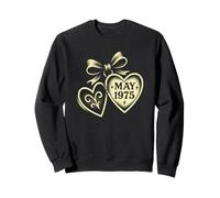 Mayo 1975 Vintage Corazón Locket Cumpleaños Throwback Tattoo Art Sudadera