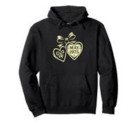 Mayo 1975 Vintage Corazón Locket Cumpleaños Throwback Tattoo Art Sudadera con Capucha