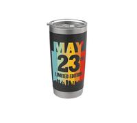 Mayo 23 Edición Limitada Retro Vintage Cumpleaños Vaso térmico de acero inoxidable de doble pared