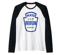 Mayo Cup Overflow Salmo 23:5 Condimentos de Juego de Palabras de Comida Cristiana Camiseta Manga Raglan