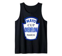 Mayo Cup Overflow Salmo 23:5 Condimentos de Juego de Palabras de Comida Cristiana Camiseta sin Mangas
